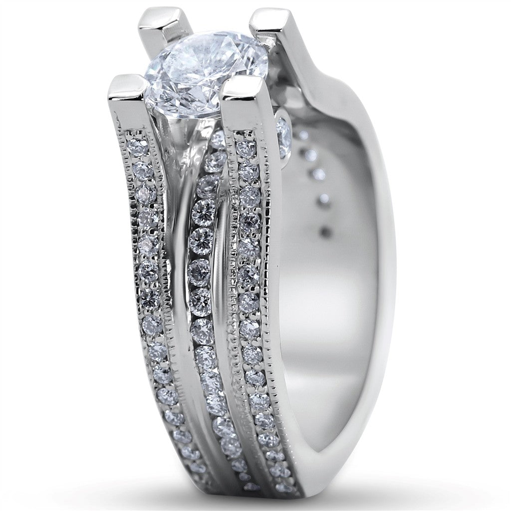 Modern Cathedral Style Engagement Ring